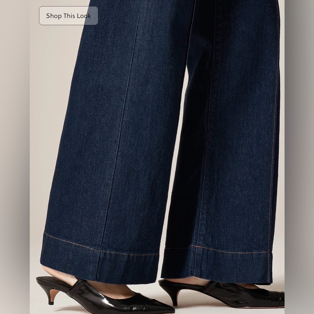 J Crew Petite denim trouser jean with stacked buttons - Picture 2 of 8